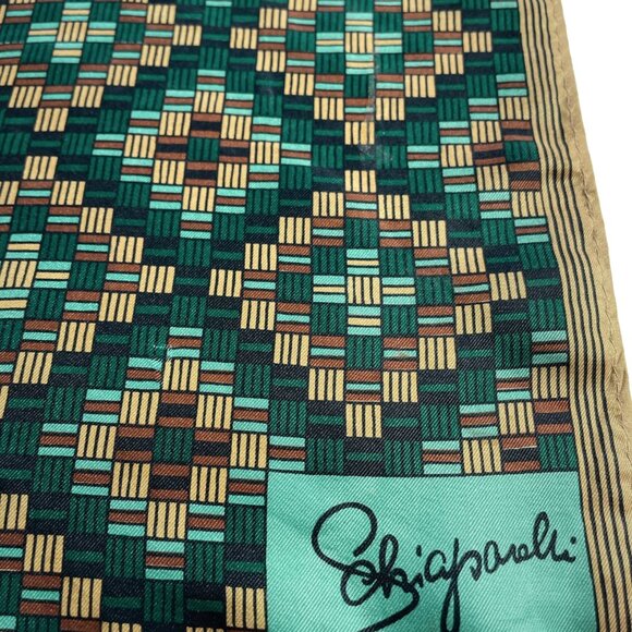 Elsa Schiaparelli Vintage Geometric Scarf – Modernist 1960s Design - Picture 2 of 13